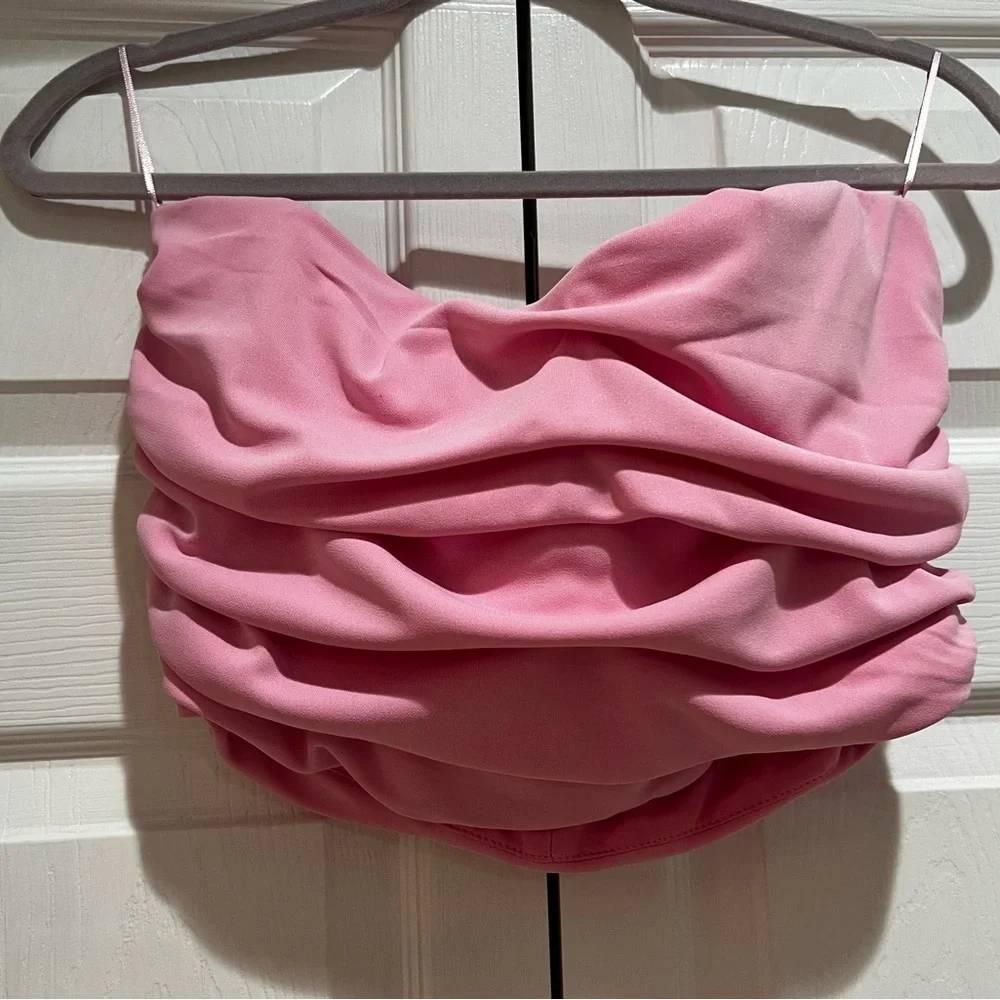 Pink Ruched Tube Top - Picture 1 of 1